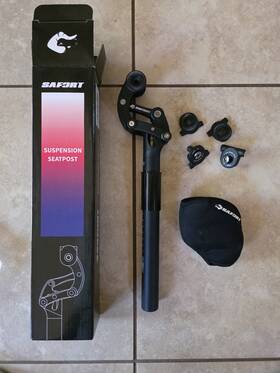 Safort X004710mcp Suspension Aluminum Seatpost 31.8mm Black Saddle Angle Adjuster