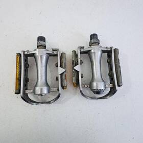 Pr-4002 Sakae Vintage Platform Sr Bike Pedals 9/16 In Silver Reflectors A96