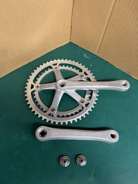 Royal-5 Sakae/ringyo Sr Sa 170mm Double Crankset 144 Bcd 42/52t Silver Vintage