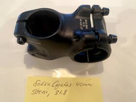 Salsa 657993183823 Guide Stem- 40mm 31.8 Clamp 3 Degree Aluminum Black Mint Condition