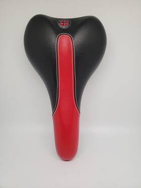 Svt-6 Schwinn Bicycle Bike Seat Black And Red Cutout Hole Saddle For Men