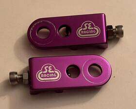 Se Racing 785749816852 Bikes Purple Anodized Bmx Chain Tensioner Pair Alloy 3/8 Inch Axle Used Once