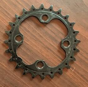 4-arm Shimano 24af Sg-x 24 Tooth Steel Chainring Black Mountain Bike