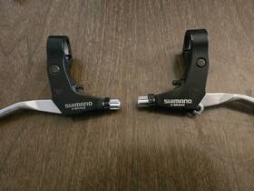 Bl-m421 Shimano V-brake Levers Left And Right Set Silver/black