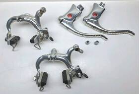 Cs-57 Shimano Vintage 600 Ex Arabesque Side Pull Brake Set With Red Dot Levers