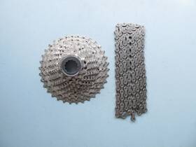 Cs-hg62 Shimano Deore 10-speed Cassette With 11-34 Tooth Cogs And Chain