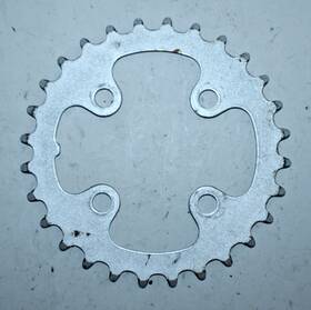 Cxe3-28 Shimano Mtb Chain Ring Asymetrical 4-bolt 64bcd 28tooth 28t Silver Steel