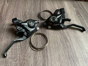 Ef-51 Shimano 3x7 Speed Rapidfire Trigger Shifters Integrated Brake Levers Used