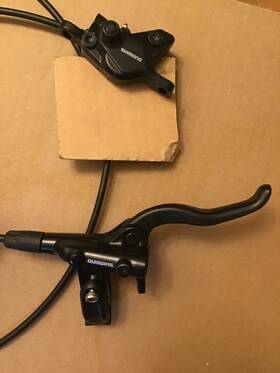 Emt4101jrrxra170 Shimano Deore Bl-m4100/br-mt410 Rear Hydraulic 2 Piston Disc Brake And Lever 137cm