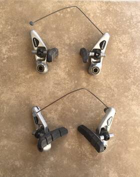 Xt-br-m734 Shimano Deore Cantilever Brake Set Silver Mtb With Hardware
