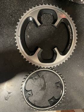 Y1n298080 Shimano Dura-ace 9000 Chainring Set . 55/42 Tooth 110 Bcd