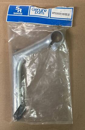 Mts-300 Sr Sakae Stem White 1 Inch 100 Mm Rise Vintage Mtb 80s Cable Guide Rare