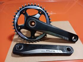 00.6118.368.001 Sram Rival 1 Crankset 172.5mm 10/11-speed 38t 110 Bcd Gxp Spindle Interface Blk