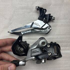 00.7518.043.001 Sram Rival Front And Rear Derailleur - 11 Speed Medium Cage Black/silver
