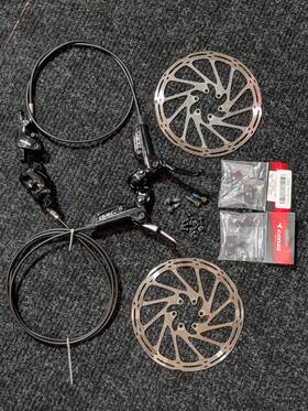 9507 Sram Level Tl Hydraulic Disc Brake Set Front And Rear With Rotors Pads Bolts