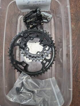 Sl-x4-a1 Sram Sl X4 Thumb Shifter 3 X 8 Speed With Display Black Front Derailleur And Parts
