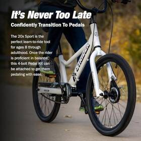 Strider 848953002586 20x Sport Pedal Kit Transform Balance Bike - Ages 8 Black