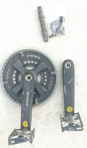 383-28 Suntour Sr 3-speed Square Crank Set Arms And Chainrings Dimension Pedals 48/38/28