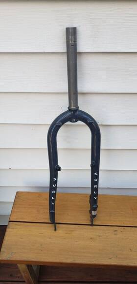 Fk0705 Surly Pugsley Fork 135mm. Offset Gray 8 Inch Steerer 1 1/8