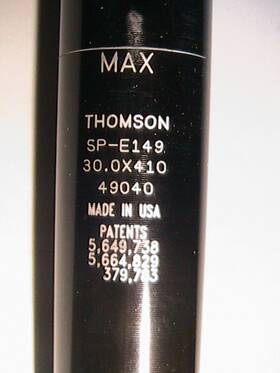 Sp-e149 Thomson Elite Straight Seatpost 30.0mm - 410mm Black