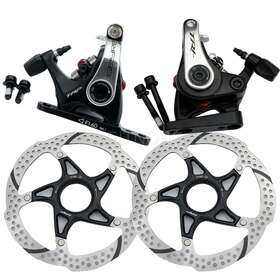 Cb005171 Trp Spyre Flat Mount Bike Disc Brake Set Blk/sil 160mm Center Lock Rotors