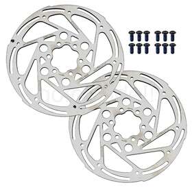 R160s02m Trp Cb005727 2pcs R2 Bike Disc Brake Rotor 160mm With 6 Bolts 1.8mm Silver