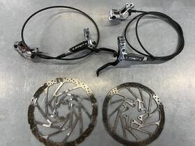 Hd-m846 Trp Dh-r Evo 4-piston Caliper Silver Brake Set With Rotors