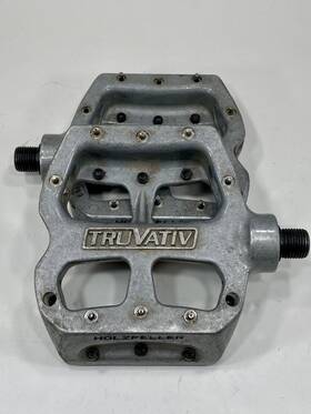 Truvativ 710845611339 Holzfeller Platform Pedals Raw Aluminum Mtb Dh Mountain Enduro Retro