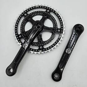 Cr-0040-172 Velo Orange Grand Cru Drillium Double Crankset 34t / 48t Black Fluted 172.5 Mm