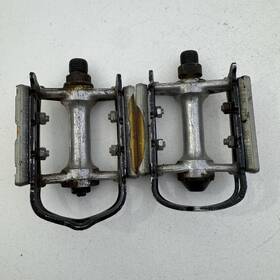 Vp-380 Victor Vintage Platform Bike Pedals Pair Silver Black 9/16 In Mtb A96