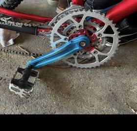 96486 Vuelta Double Chainring Kooka Crankset Blue Anodized 400x Crankarm Mountain Bike