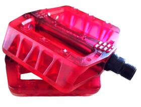 B107p Wellgo Translucent Pink/red 9/16 Inch Freestyle Bmx Mtb Pedals Chro-mo Spindle