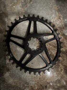 Wolf Tooth 810006806076 Elliptical Direct Mount Chainring - 38t Drop-stop B