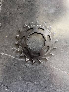 Al-ss-cog18 Wolf Tooth Components Single Speed Aluminum Cog - 18t Compatible With 3/32 Inch Chains Black