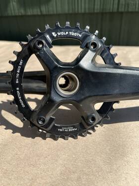 Sh11036 Wolf Tooth Chainring Drop-stop B Sh110 Bcd 36t 4-arm Aluminum Black