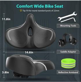 Yodote 653485994366 Oversizd Bike Seat Premium Stationary Comfortable Extra Large