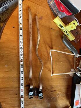 5161f Zefal Christophe Tan Brown Bicycle Toe Clip Straps Leather Vintage