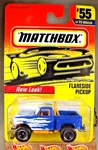 1997 Matchbox #55/75 Action System Flareside Pickup Blue W/ringed Flower Spokes. Fixed Price $10.21.