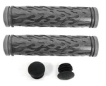 Sunlite Bicycle Bike Flame Black/grey Grips W/ End Plugs New. Fixed Price $11.69.