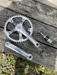 Campagnolo Record Pista Track Crankset With Bottom Bracket 165MM 49T Chainring. Fixed Price $500.00.