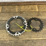 Shimano Chainring Set 96/64 Bcd 4-BOLT Mtb Middle Inner Black Silver Pair. Fixed Price $37.94.