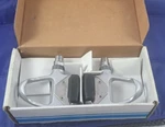 Wellgo R-3 Road Clipless Pedals 9/16" Silver Look Arc Cleat Compatible-nos-nib. Fixed Price $65.00.