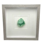 Shadowbox Mineral Wall Framed Slice Of Green Quartz? 12X12X1.75". Fixed Price $39.99.