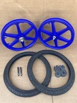 20" Bicycle Plastic Blue Mag Wheel Set Black Street Slick 1.95 Tires Bundle Bmx. Fixed Price $119.95.