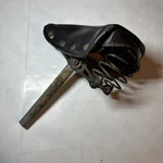 (#32).VINTAGE Bikeway Approved Riveted Black Leather Dual Spring Saddle Bicycle.. Fixed Price $25.99.