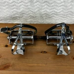 Vintage Kkt Japan Quill Road Pedals Christophe Toe Clip Adjustable Leather Strap. Fixed Price $34.14.