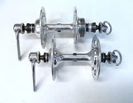 Restored 72 Campagnolo Nuovo Record High Flange Hub Set W/ Skewers 36H 120MM. Fixed Price $127.49.