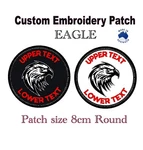 Custom Text Eagle Embroidery 8CM Round Patch Bike Size (3/15 In). Fixed Price $10.64.