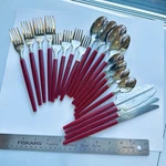 20 Red Stainless Flatware Plastic Dinner Forks Spoons. Fixed Price $29.99.