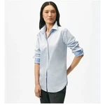 Brooks Brothers Women's Silk Button-front Blouse Light Blue Classic Logo Size 14. Fixed Price $54.00.